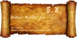 Bakai Mihály névjegykártya