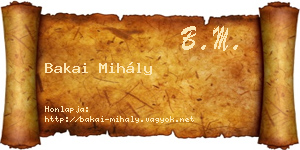 Bakai Mihály névjegykártya