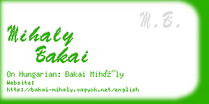 mihaly bakai business card